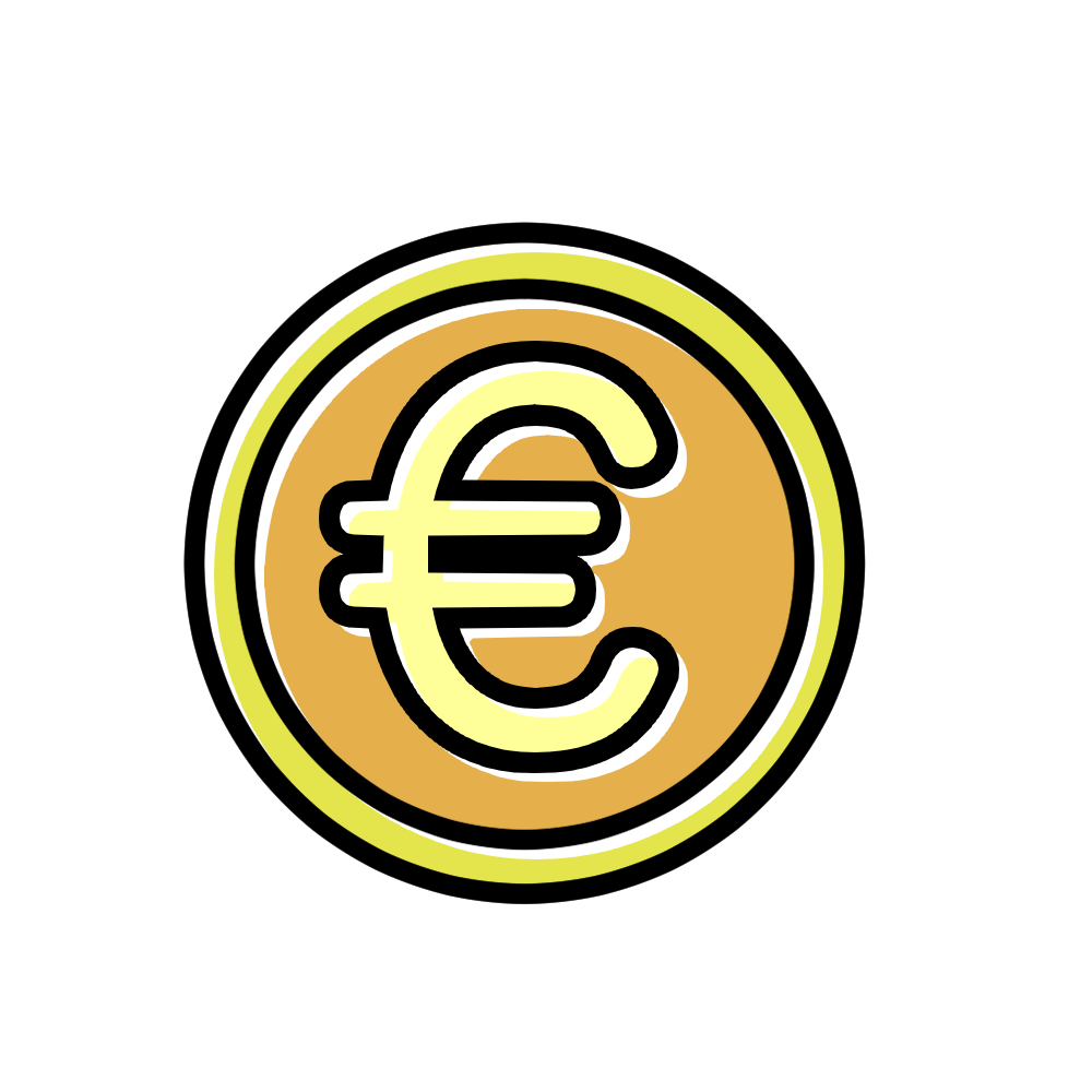 コイン（€） – イラストせんせい|使いやすいフリー素材集