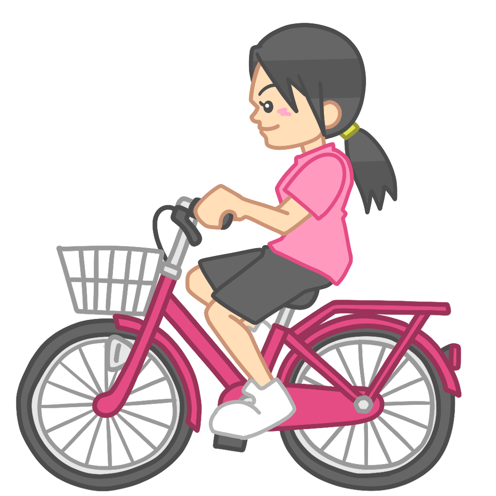 自転車に乗る女性 イラストせんせい 使いやすいフリー素材集