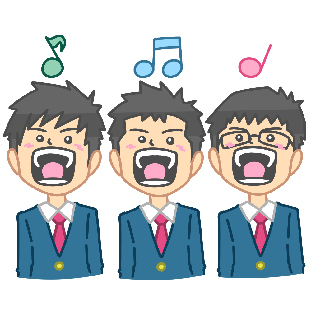 合唱するブレザー男子 イラストせんせい 使いやすいフリー素材集