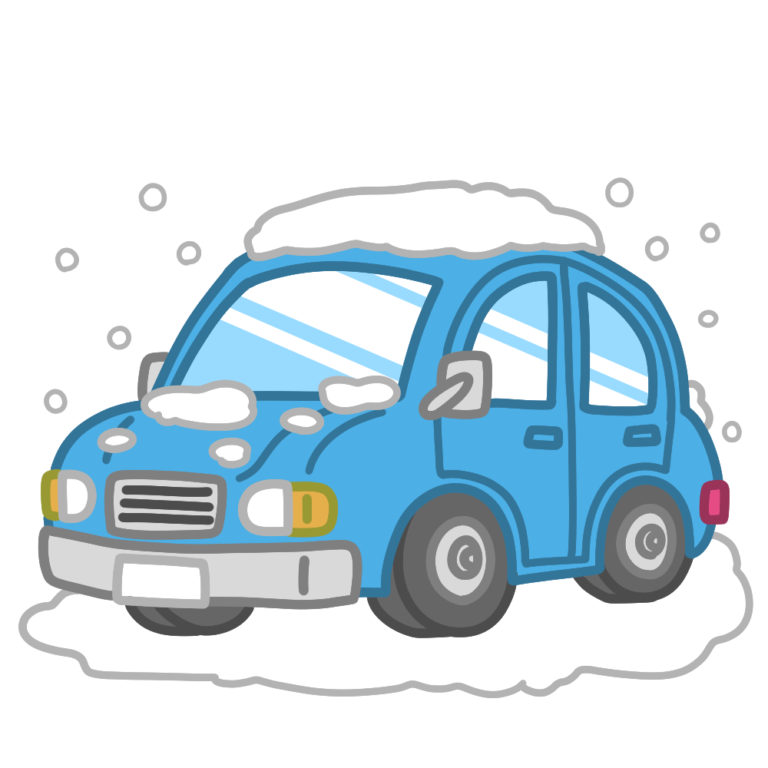 雪が積もった車 – イラストせんせい|使いやすいフリー素材集